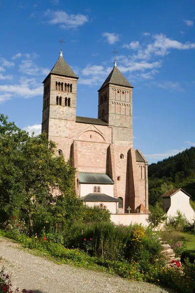 Kościół st. leger w opactwie murbach we Francji — Zdjęcie stockowe