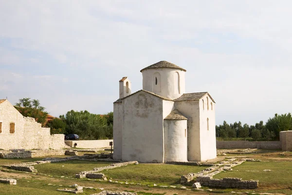 Heliga Korsets Kyrka Nin Nin Gammal Stad Kroatien Kyrkan Det — Stockfoto