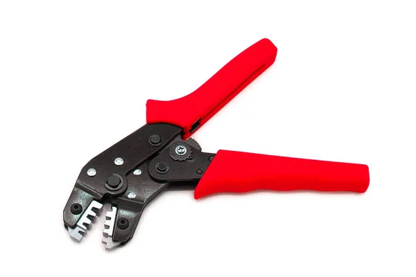 Pliers Red Color Isolated White Background — Zdjęcie stockowe