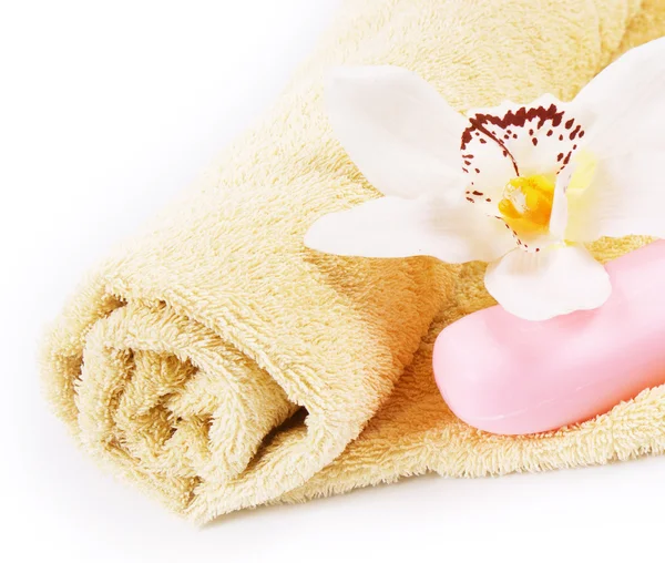 Soap and towel — Stock Photo, Image