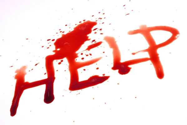 ヘルプ - 流血の言葉 — ストック写真