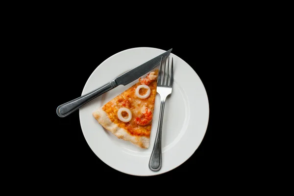 Mořské plody pizza plátek — Stock fotografie