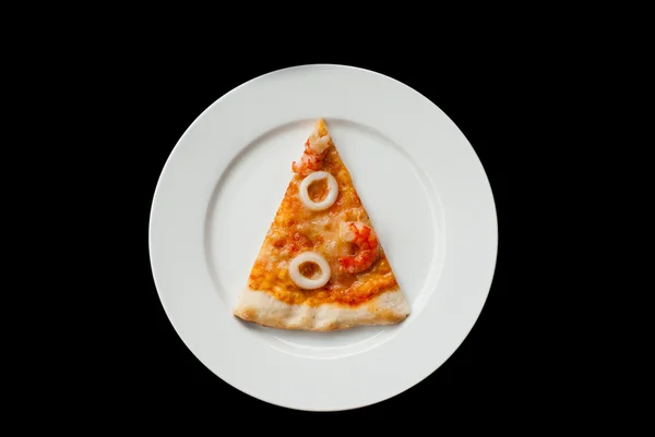 Zeevruchten pizza slice — Stockfoto