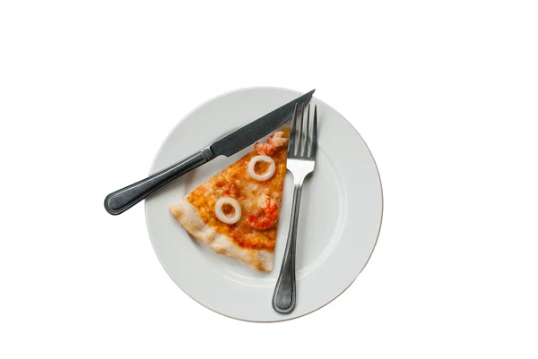 Mořské plody pizza plátek — Stock fotografie