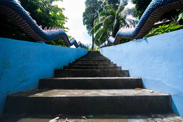 Treppenhaus Naga in Tempel Thailand — Stockfoto