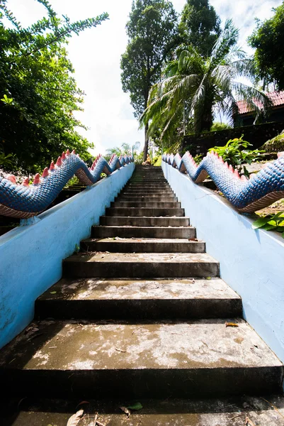 Treppenhaus Naga in Tempel Thailand — Stockfoto