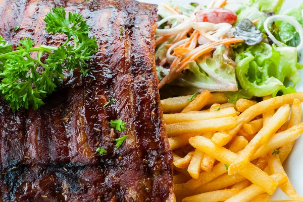 Grilled juicy barbecue pork ribs — Stock Photo, Image