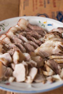 domuz yağı slaytlar haşlama et