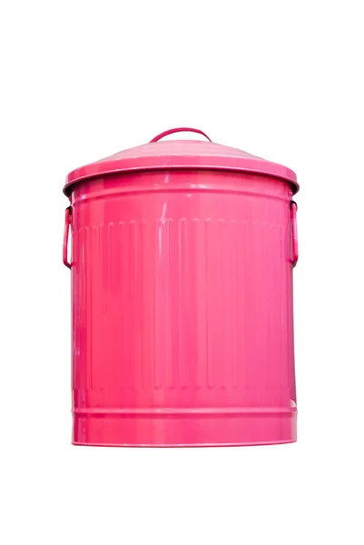 Pink trashcan metal — Stock Photo, Image
