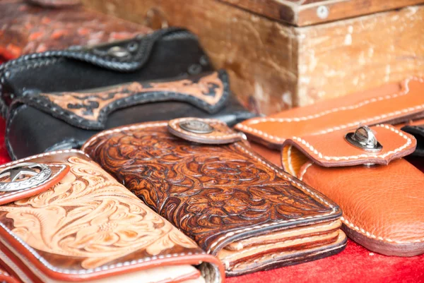 Handmade leather bags — Stock Photo, Image