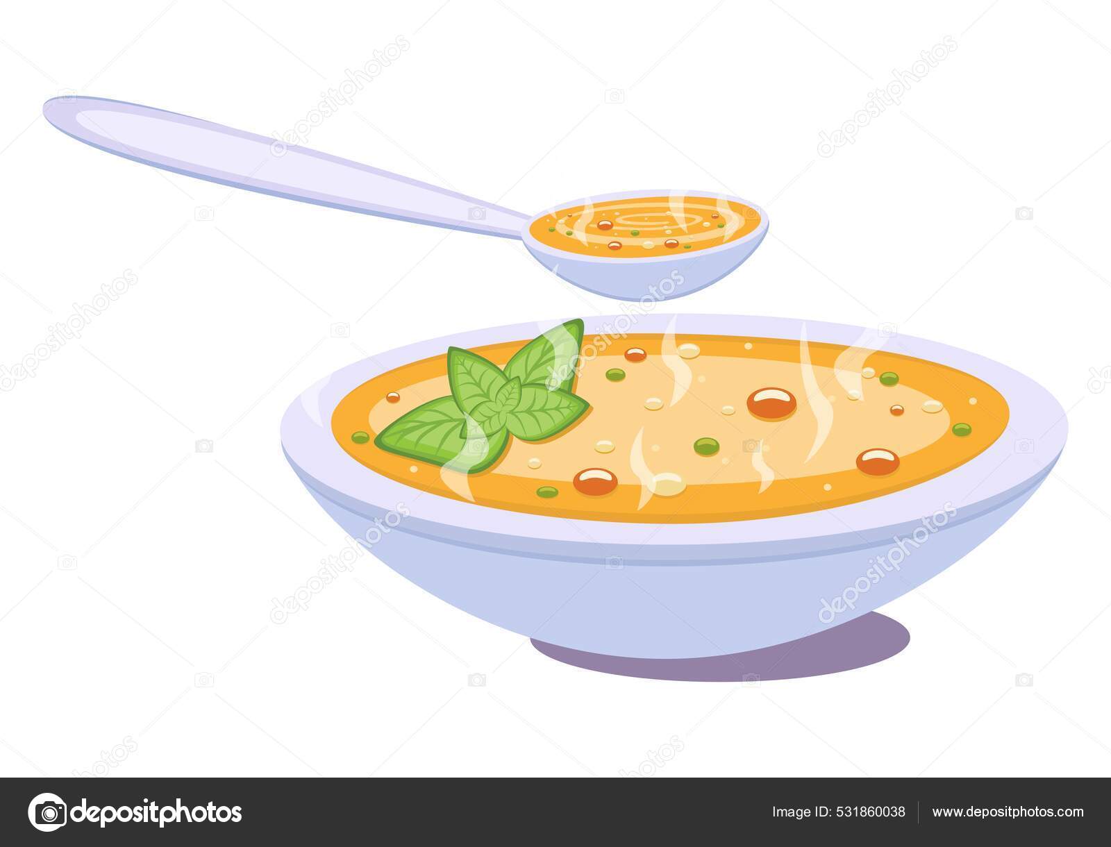 Image vectorielle Bol Soupe Premier Cours Soupe Légumes Soupe Purée Pour  Collage par ©savastrionokk - 531860038, image size:1600x1220