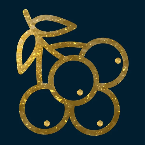 Βατόμουρο Εικονίδιο Γραφικό Περίγραμμα Χρυσό Βίμπουρνουμ Σκούρο Φόντο Ένα Στυλ — Διανυσματικό Αρχείο