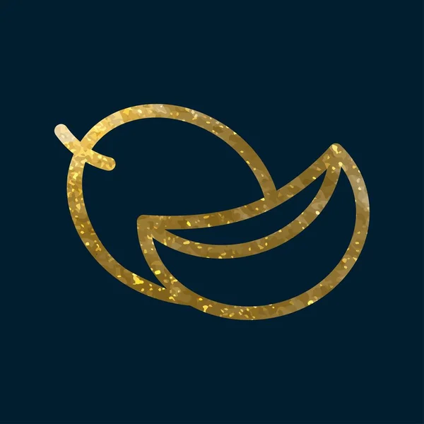 Gold Melon Icon Graphic Outline Drawing Golden Melon Berry Dark — Stockvektor