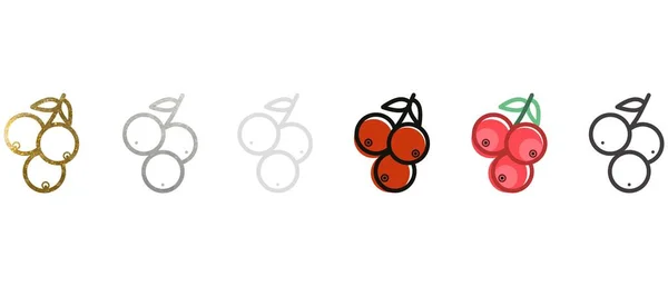 Βατόμουρα Μπέρι Εικονίδιο Συλλογή Από Cranberries Διαφορετικά Στυλ Σχέδιο Περιγράμματος — Διανυσματικό Αρχείο