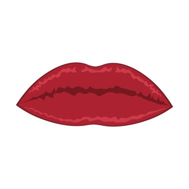 Dudaklar. Kadınların kırmızı dudakları. Güzellik. Cinsellik. Vektör. Çizim. - Yakın çekim. Web tasarımı için kullanılabilir
