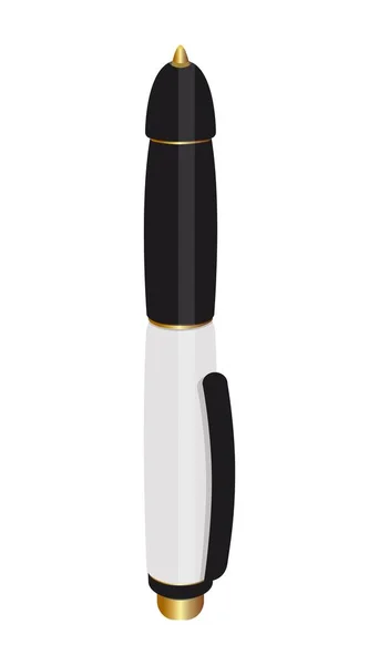 Ballpoint Pen Graphics Vector Image Plastic Pen Sharp Golden Rod — Stock Vector