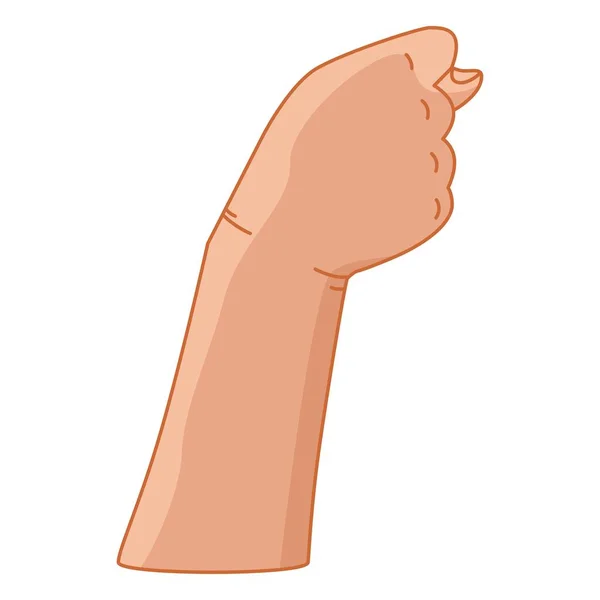 Χειρονομία Δάχτυλα Του Χεριού Φίγκα Χρωματική Εικόνα Βέκτορ Χρησιμοποιείται Για — Διανυσματικό Αρχείο