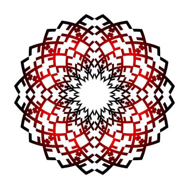 Mandala. Siluet. Grafikler. Vektör. Bitmek bilmeyen çizimler. Yazdırma ve web tasarımı için şablon, şablon olarak kullanılabilir