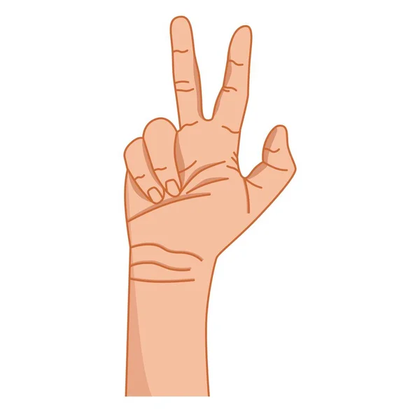 Hand Gesture Vector Color Graphics Sign Fingers Intercultural Communication Emotions — Image vectorielle