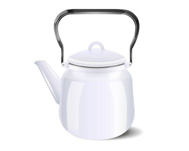 Çaydanlık. Grafikler. Vektör. Çizim. Yakın plan..