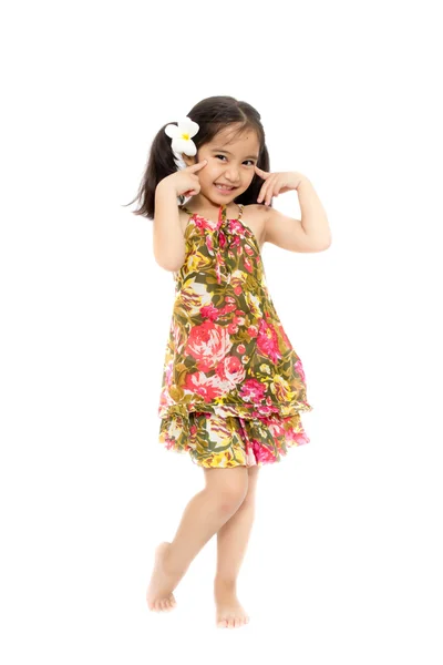 Beautiful little girl in summer dress — Stock Photo, Image