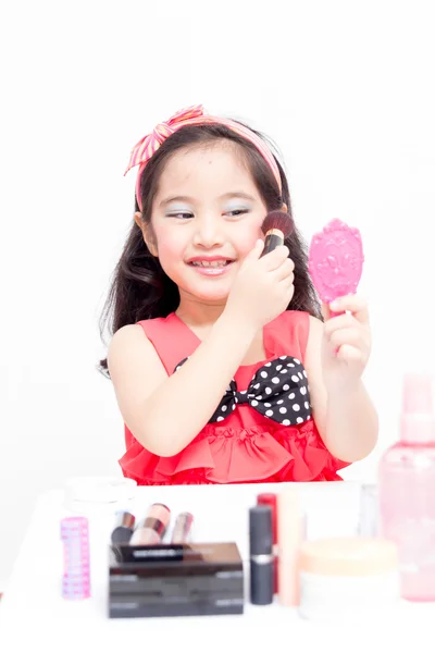 小亚洲儿童与化妆配件 — 图库照片