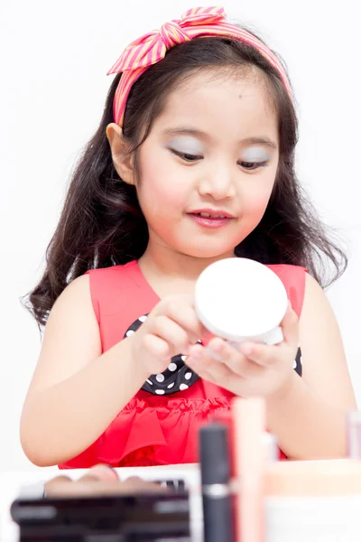 小亚洲儿童与化妆配件 — 图库照片