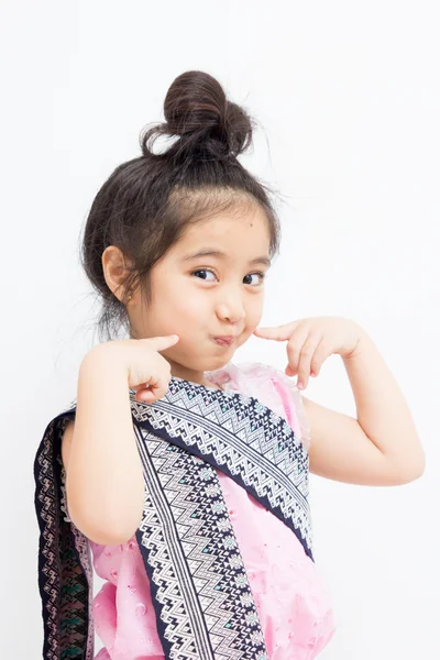 Kis thai gyermek-hagyományos ruha — Stock Fotó