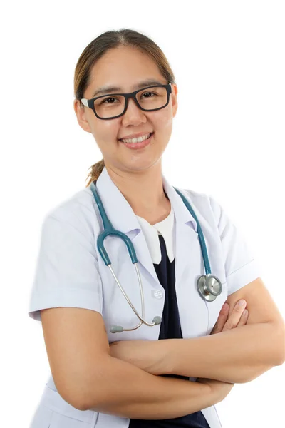 Asian doctor on isolated background — Stock Photo, Image