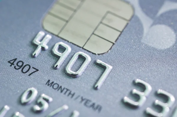 Alacsony kulcs makro lövés a régi hitelkártya. — Stock Fotó