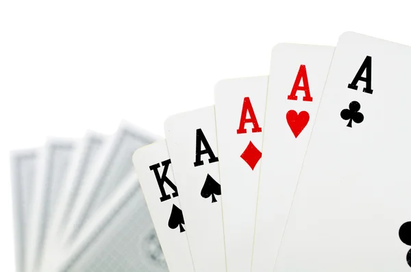 Hrací karty - izolované na bílém pozadí — Stock fotografie