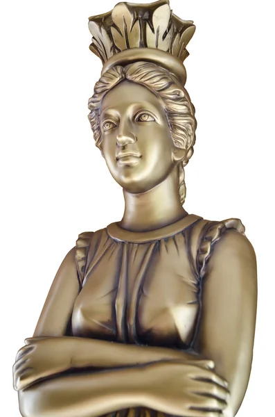 Beyaz izole kadın klasik bronz büstü — Stok fotoğraf