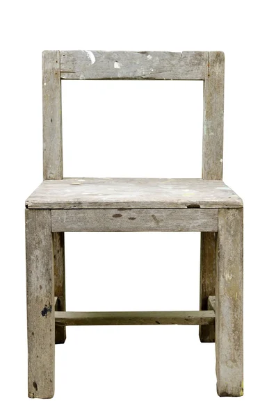 Vintage cadeira de madeira velha isolada no fundo branco — Fotografia de Stock