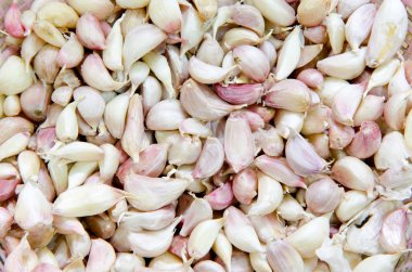 sarımsak pazarına stand yakın çekim