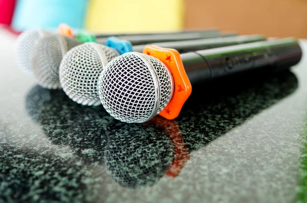 Close up of microphone — Stock Photo, Image