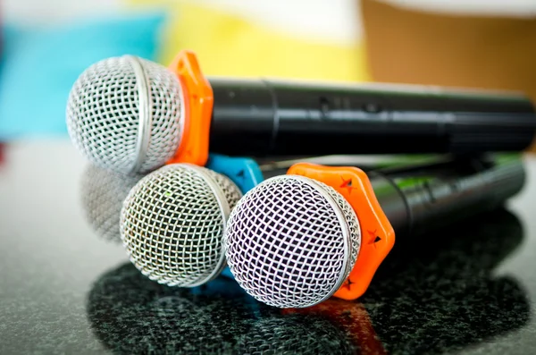 Close up of microphone — Stock Photo, Image