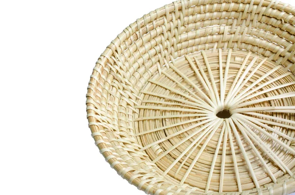 Brown wicker basket on white background . — Stock Photo, Image