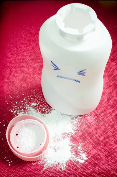 Bébé talc récipient de poudre . — Photo