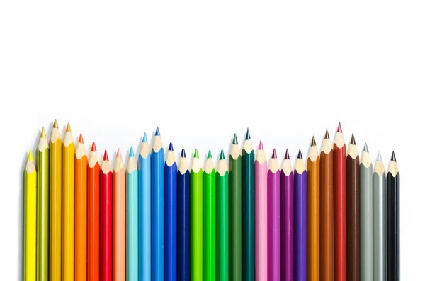 Colored pencils isolated on white background — Stock Photo, Image