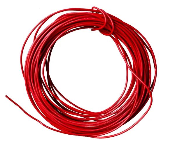 Red hot power cable isolated on white Stock Picture