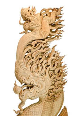 ahşap dragon da carve