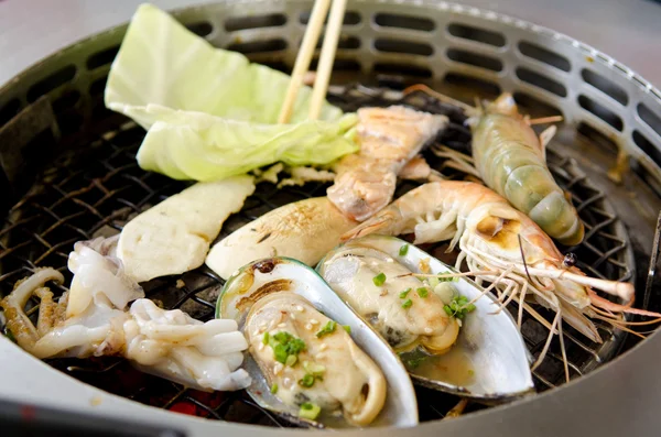 Fresh seafood Grill Koren style — Stock Photo, Image