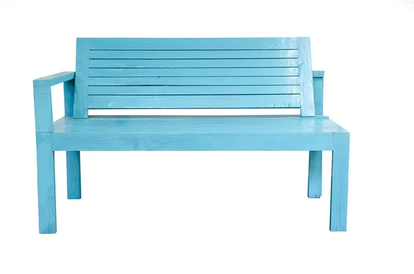 Vintage houten blauwe stoel geïsoleerd op witte achtergrond — Stockfoto