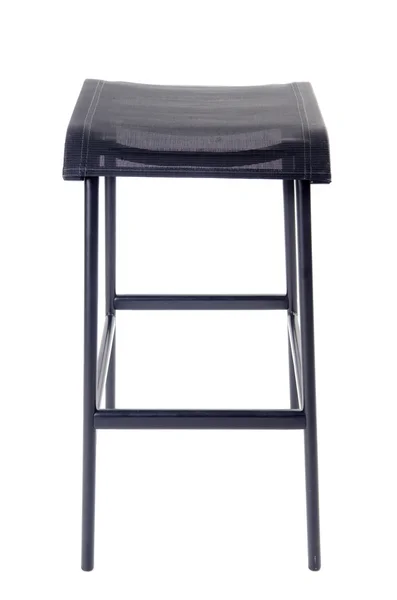 흰색 배경에 고립 된 높은 검은 색 의자 . — 스톡 사진