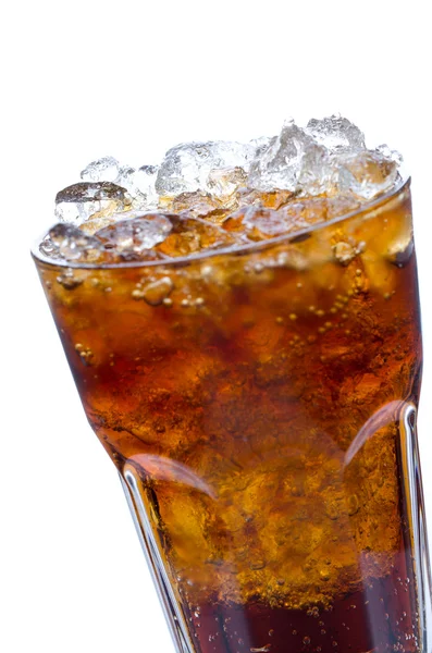 Cola with ice in a glass — Stock Photo, Image