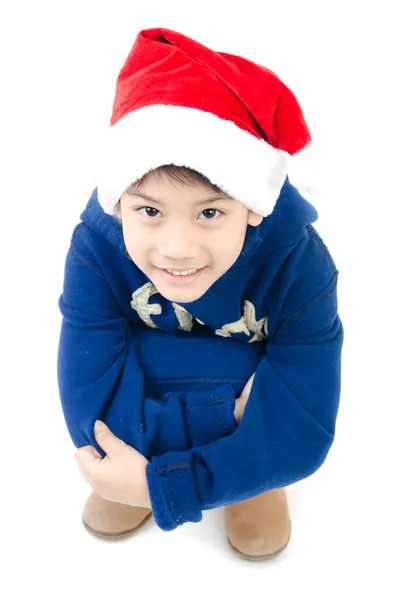 Portrait of Asian happy smile boy represents Christmas theme on — Stock Photo, Image