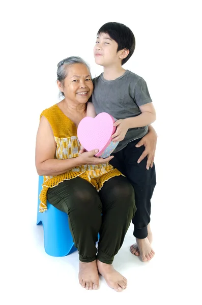 Asiática abuela y niño — Foto de Stock