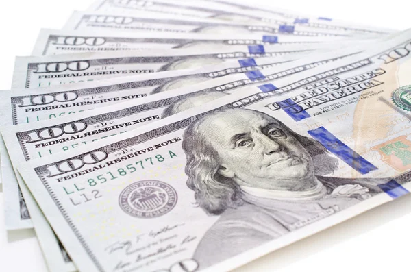 Stack of New One hundred dollars — Stock Photo, Image