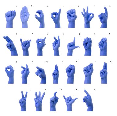 Little Finger Spelling the Alphabet in American Sign Language (A clipart