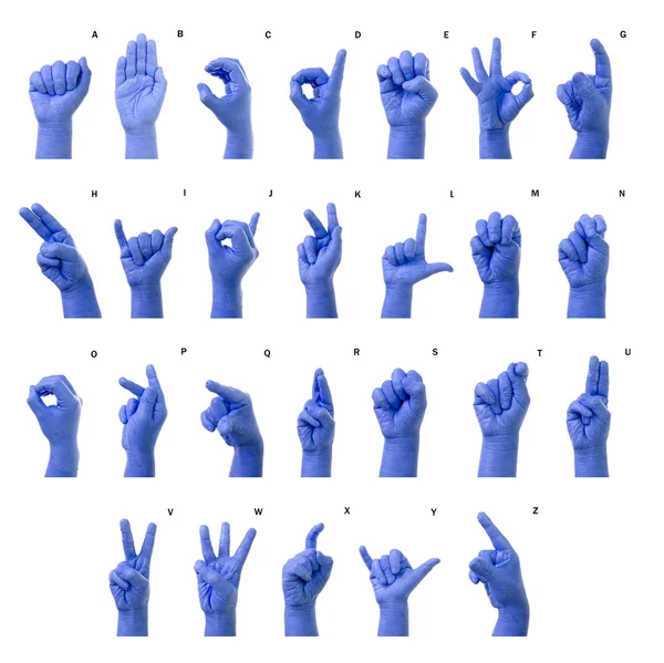 Küçük parmak alfabesi Amerikan işaret dili (bir yazım denetimi — Stok fotoğraf